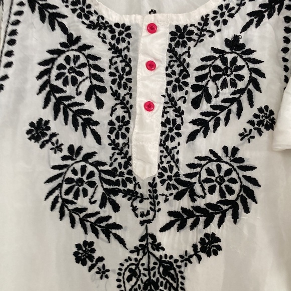 ALEJANDRA KEARL GIRS 100% SILK EMBROIDERED DRESS BOHO KAFTAN DRESS SIZE 6-7 - Picture 3 of 8